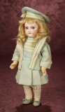 Early French Bisque Premiere Bebe by Emile Jumeau in Aqua Mariner Costume 4500/6500
