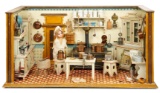 Grand German Wooden Dollhouse Kitchen with Exceptional Built-in Cabinets 3000/4000