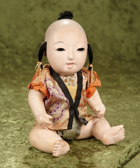 11" Early Ichimatsu style baby with original paint and finish, in original Japanese outfit.