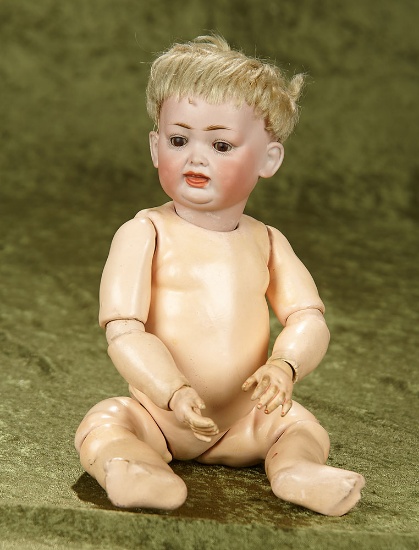 12" German bisque character, 160, by Kley & Hahn, wonderful toddler body, original wig. $400/500