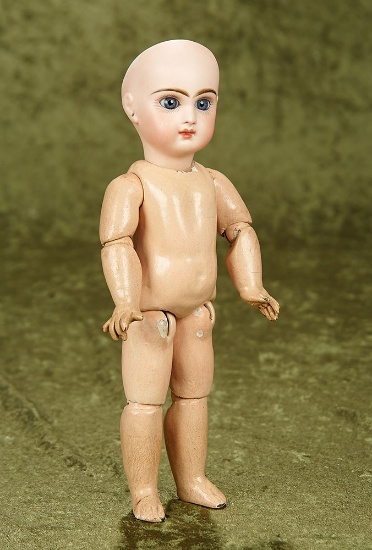 Petite 11" French bisque closed mouth bebe by Emile Jumeau with signed original body. $2200/2400