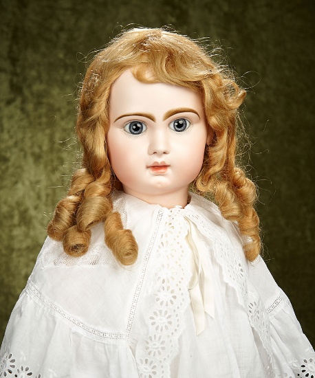 30" French bisque closed mouth bebe by Emile Jumeau with original signed body. $3800/4200