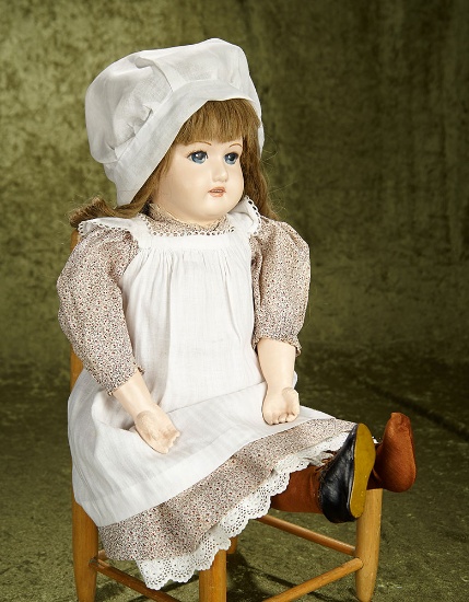 21" Rare American cloth doll by Gertrude Rollinson, rare wigged variation. $1200/1800
