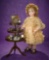 Doll-Size Mahogany Three-Tier Table with Collection of Decorative Miniatures 800/1100