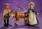 American Wooden Farmer, Milkmaid and Cow from Schoenhut 800/1200