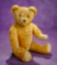 German Golden Mohair Teddy by Petz with Milk Glass Button on Chest 300/500