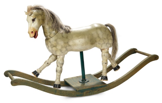 Extremely Rare Wooden "Blitz", the Riding Rocking Horse by Schoenhut 5000/7500