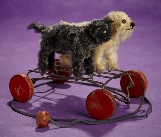 German Pull-Toy Mohair "Galop-Molly" on Eccentric Base by Steiff 600/800