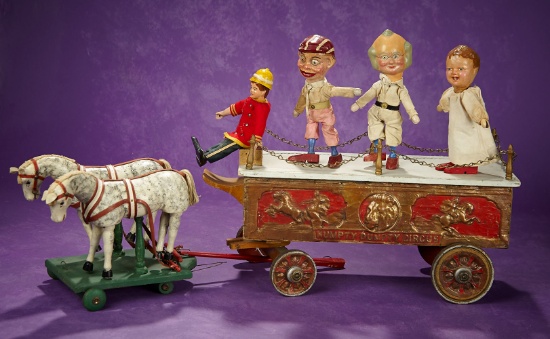 American Show Wagon with Performers from Humpty Dumpty Circus, Schoenhut 8000/9500