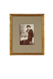 Framed Victorian Photograph of Father with Child and Doll 200/300