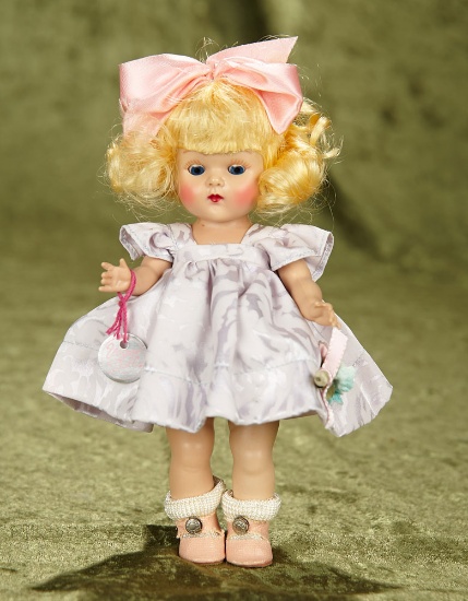 8" Blonde Painted Lash Ginny in Dress from "Rich Uncle" Set, Silver Wrist Tag,1952. $400/500