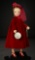 Cissy in Burgundy-Red Velvet Sheath Dress with Matching Coat, 1956 1100/1500