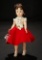 Cissette in Ensemble of Red Felt Skirt and Silk Shirt, 1957 400/500