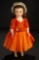 Elise in Orange Velvet and Taffeta Dress for FAO Schwartz, 1962 900/1300
