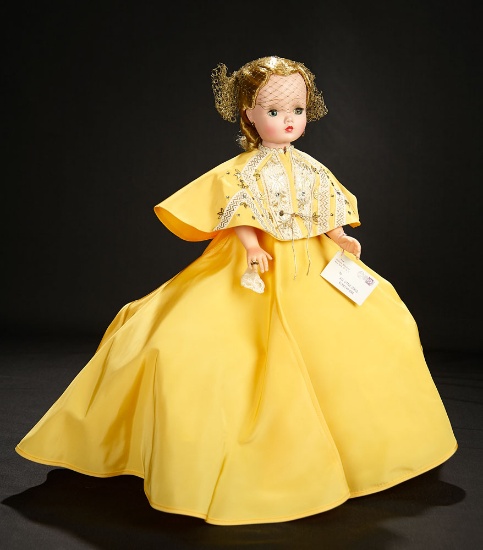 Cissy in Gold Taffeta Gown, Evening Cape from "A Child's Dream Come True" Series, 1955 1200/1500