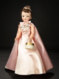 Cissy in Pink Satin Gown with Rare Variation Cape, 1956 900/1200