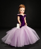 Cissy in Purple Velvet Sheath Gown from 