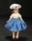 Cissette in Blue Taffeta Skirt and White Flowered Hat, 1958 $300/500