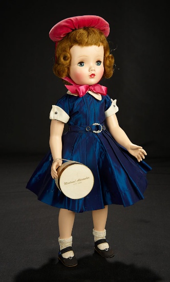 "Winsome Binnie Walker" in Navy Blue Taffeta Dress, 1954 500/700