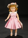 Cissette in Pink and White Striped Cotton Dress and White Hat, 1962 $300/500