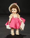 Wendy-Kins in Pink Cotton Sateen Pinafore Dress, c. 1957 $300/400
