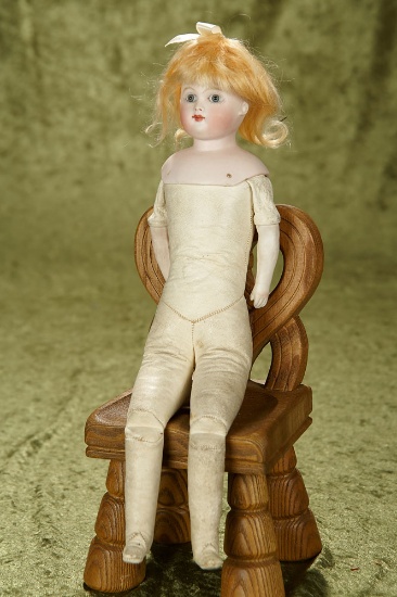 13" German bisque girl with closed mouth, excellent bisque.