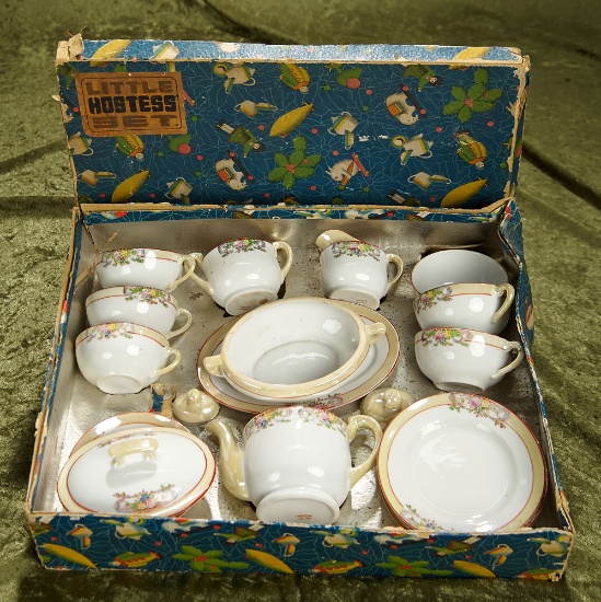 14" Little Hostess porcelainTea Set, Japanese Lustreware finish, original box.