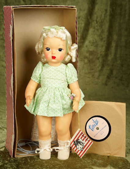 16" Talking Terri Lee in original box, with recording, various brochures, orig. dress