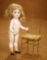 German All-Bisque Miniature Doll by Simon and Halbig with Rare Peach Socks 800/1100