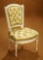 French Wooden Salon Chair with Gilt Accents and Tufted Silk Seat 500/700