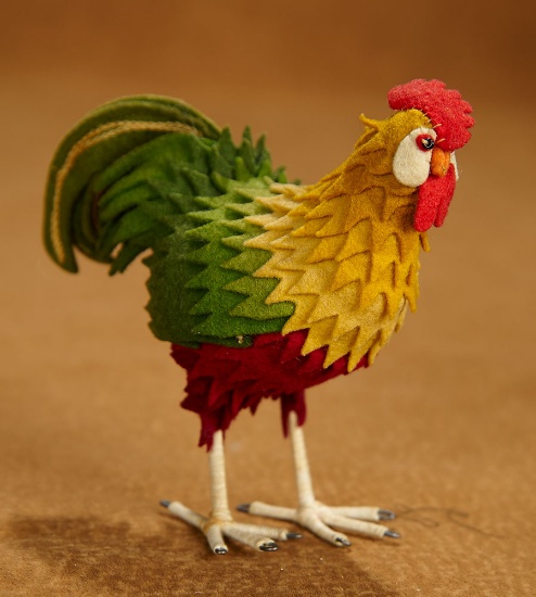 German Felt Rooster by Steiff 300/500