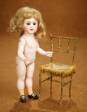 German All-Bisque Miniature Doll by Simon and Halbig with Rare Peach Socks 800/1100