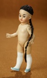 German All-Bisque Asian Child with Amber Complexion and Unique Painted Shoes 600/800