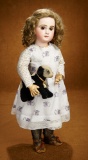 French Bisque Brown-Eyed Bebe by Emile Jumeau with Charming Costume 2800/3400