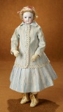 French Bisque Poupee with Cobalt Blue Eyes and Original Wig 1800/2400