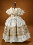 Very Fine Early Cotton Gown with Soutache Embroidery 500/700