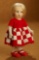 Italian Felt Character by Lenci in Red and White Checkered Dress 300/400