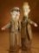 American Folk Art  Carved Wooden Folk Puppets of Laurel and Hardy 400/500