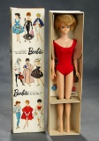 Platinum Blonde Bubble-Cut Barbie with White Lips, Mattel, Platinum-Marked Box, 1962 $300/400