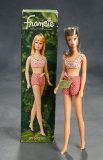 Brunette Francie in Red and White Swimsuit, Original Box, Mattel, 1965 $150/250