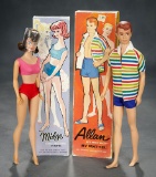 Brunette Midge and Alan in Original Boxes, 1962/1963 $200/300