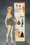 Blonde Ponytail Barbie, #3 Model, with Brown Eyeliner, Original Box, 1962 $400/500