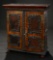 Early Continental Wooden Cabinet with Intricate Cast Lock and Secret Compartments 900/1200