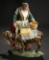 Neapolitan Woman in Folklore Costume with Mule on Original Wooden Base 1100/1300