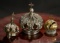 Three Miniature Silver and Brass Crowns 400/500