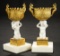 Pair, Continental Marble and Gold-Plated Urns 400/500