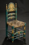 Wooden Chair with Gilt Accented Crest and Finials 300/400