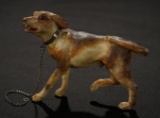 Neapolitan Dog with Enamel Eyes and Silver Collar 700/900