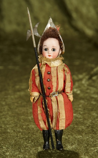 6.5" Petite German bisque doll in original Spanish Conquistador costume.