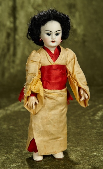 11" German amber-complexioned bisque Asian child, 1099, Simon & Halbig, rare size. $700/900